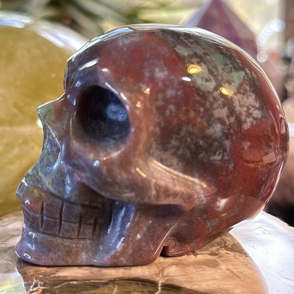 🎄SALE🎄Ocean Jasper Crystal Skull Carving! - Picture 11 of 11